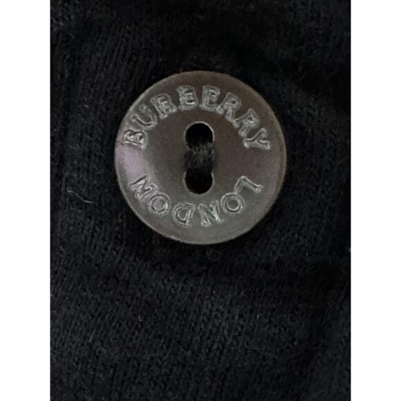 Burberry London Shirt Womens Large Black Puff Sleeve Side Button Check Trim - Picture 5 of 10